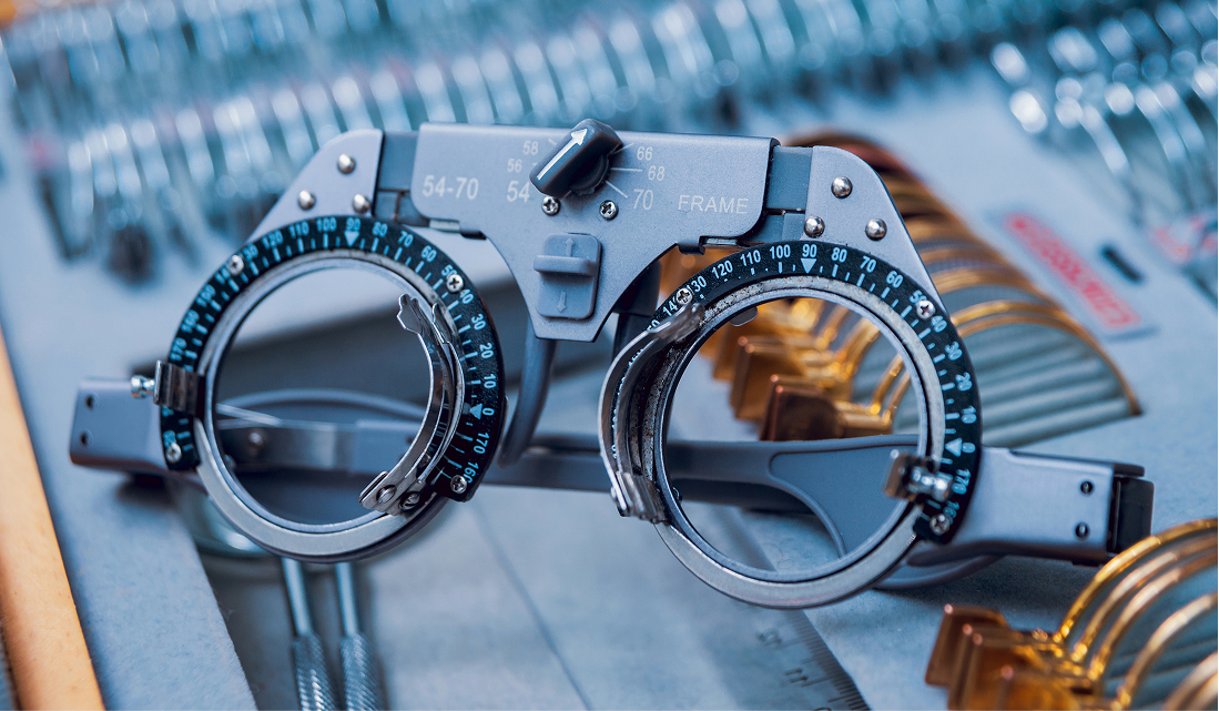 Optical industry professional working
